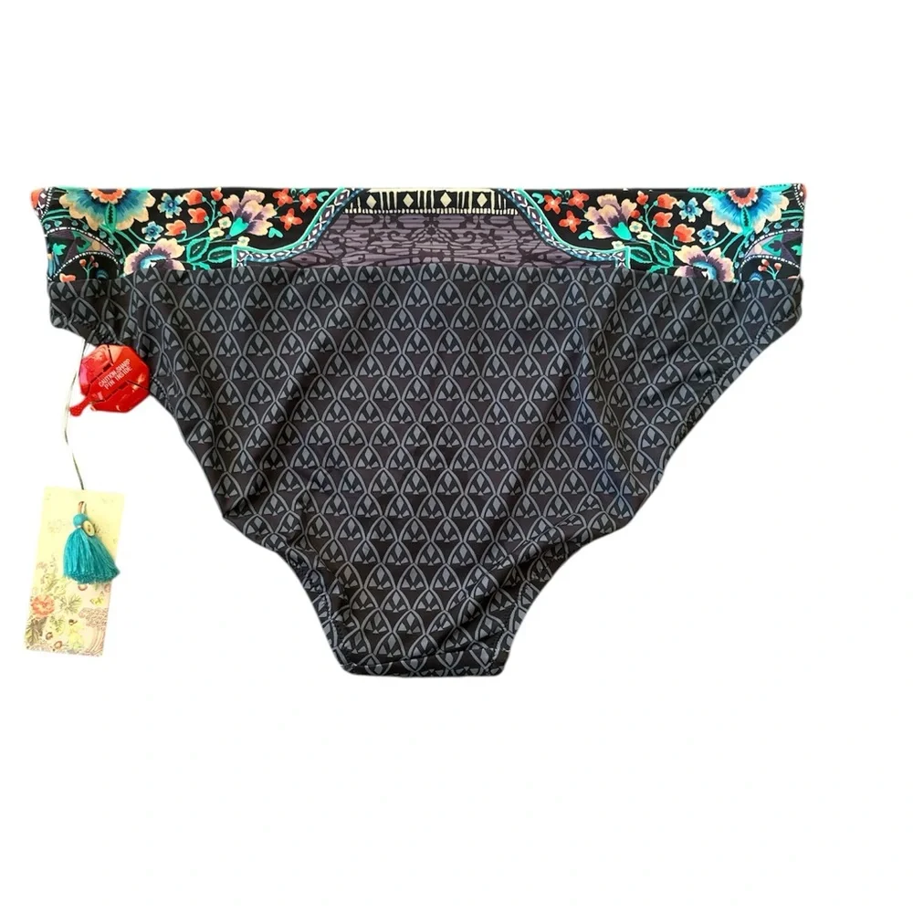 Johnny WAS Saba Hipster Swim Bikini Bottom Periwinkle Cyan Purple Blue Sz XL NWT